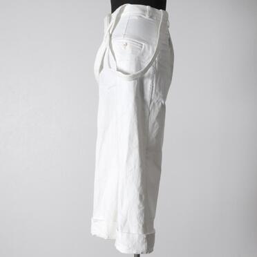 ストレッチデニム サスペンダー付きワイドパンツ　WHITE No.6