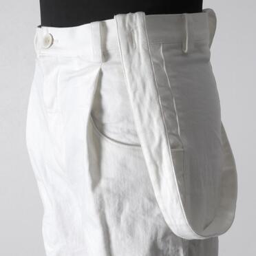 ストレッチデニム サスペンダー付きワイドパンツ　WHITE No.8