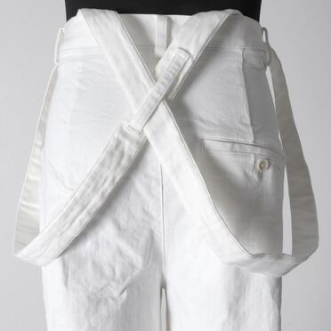ストレッチデニム サスペンダー付きワイドパンツ　WHITE No.9