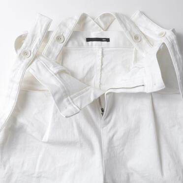 ストレッチデニム サスペンダー付きワイドパンツ　WHITE No.11
