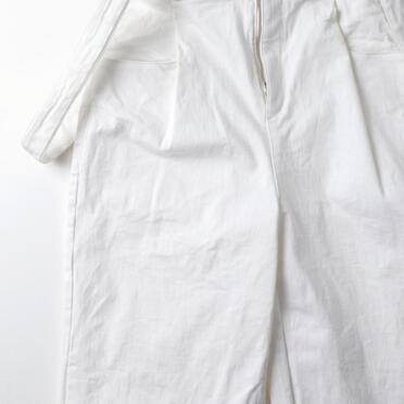 ストレッチデニム サスペンダー付きワイドパンツ　WHITE No.12