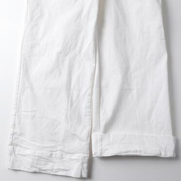 ストレッチデニム サスペンダー付きワイドパンツ　WHITE No.13