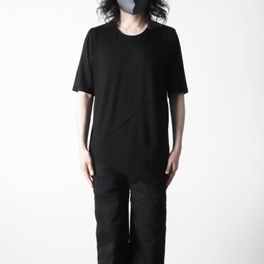 レーヨンベア天竺 アシンメトリーTシャツ　BLACK No.15