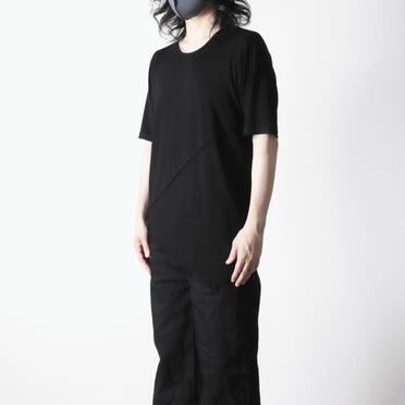 レーヨンベア天竺 アシンメトリーTシャツ　BLACK No.16