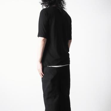 レーヨンベア天竺 アシンメトリーTシャツ　BLACK No.18