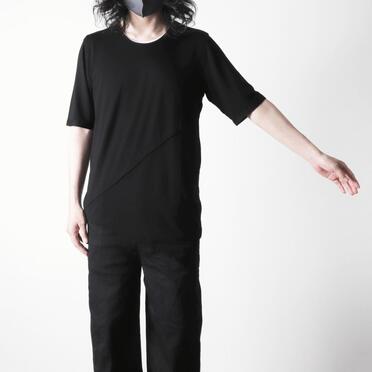 レーヨンベア天竺 アシンメトリーTシャツ　BLACK No.21