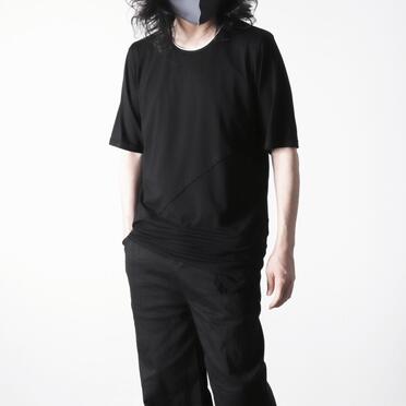 レーヨンベア天竺 アシンメトリーTシャツ　BLACK No.22