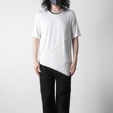 レーヨンベア天竺 アシンメトリーTシャツ　WHITE No.15