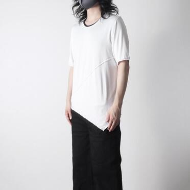 レーヨンベア天竺 アシンメトリーTシャツ　WHITE No.16