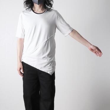 レーヨンベア天竺 アシンメトリーTシャツ　WHITE No.21