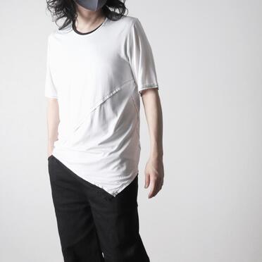 レーヨンベア天竺 アシンメトリーTシャツ　WHITE No.22