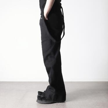 ストレッチデニム サスペンダー付きワイドパンツ　BLACK No.17