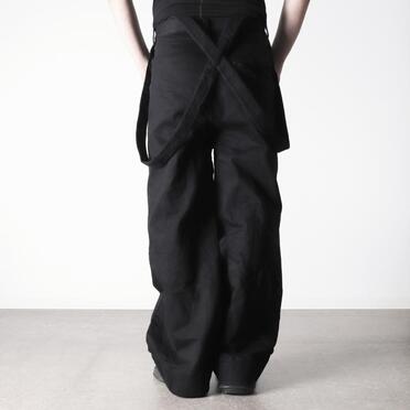ストレッチデニム サスペンダー付きワイドパンツ　BLACK No.19