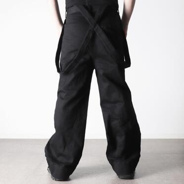 ストレッチデニム サスペンダー付きワイドパンツ　BLACK No.20