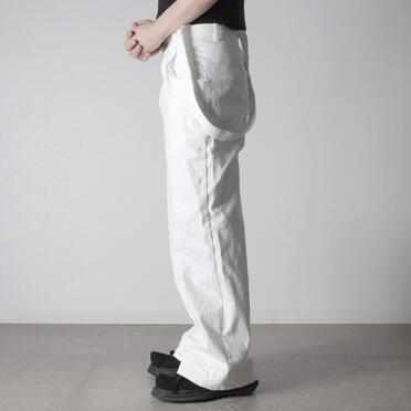 ストレッチデニム サスペンダー付きワイドパンツ　WHITE No.17