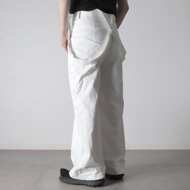 ストレッチデニム サスペンダー付きワイドパンツ　WHITE No.18