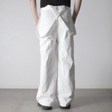 ストレッチデニム サスペンダー付きワイドパンツ　WHITE No.19