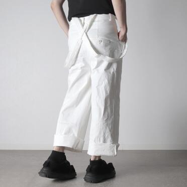 ストレッチデニム サスペンダー付きワイドパンツ　WHITE No.22