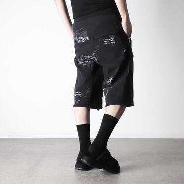 コットン硫化天竺 ハーフパンツ　BLACK No.19