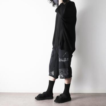 コットン硫化天竺 ハーフパンツ　BLACK No.21