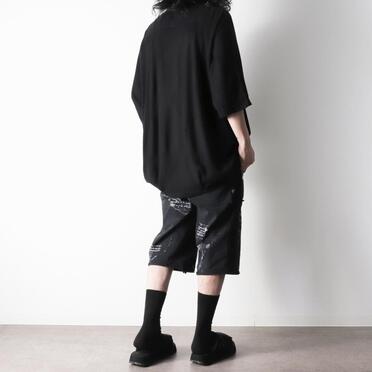 コットン硫化天竺 ハーフパンツ　BLACK No.22