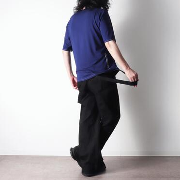 ストレッチデニム サスペンダー付きワイドパンツ　BLACK No.26