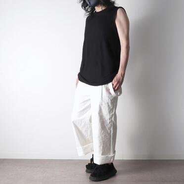 ストレッチデニム サスペンダー付きワイドパンツ　WHITE No.24