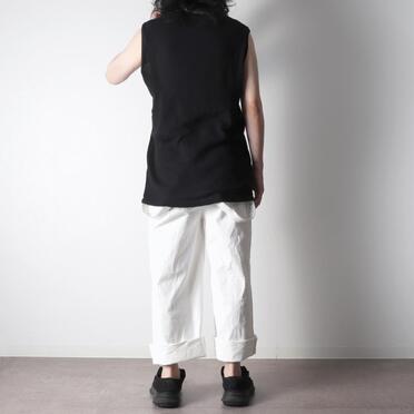 ストレッチデニム サスペンダー付きワイドパンツ　WHITE No.25