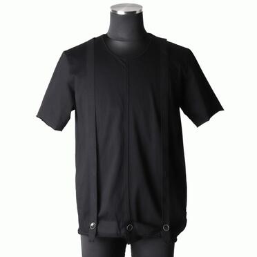 コットン天竺 サスペンダー付きTシャツ　BLACK×BLACK No.1