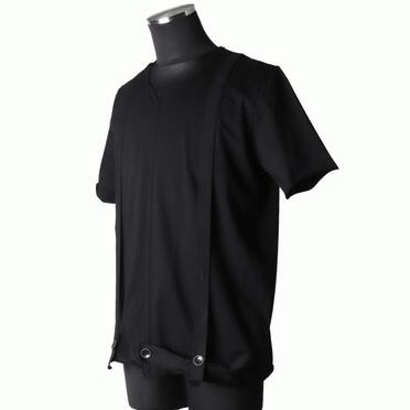 コットン天竺 サスペンダー付きTシャツ　BLACK×BLACK No.2