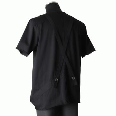 コットン天竺 サスペンダー付きTシャツ　BLACK×BLACK No.4