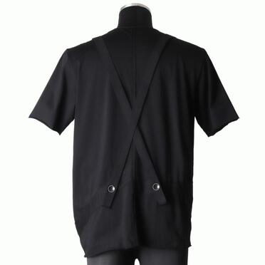 コットン天竺 サスペンダー付きTシャツ　BLACK×BLACK No.5