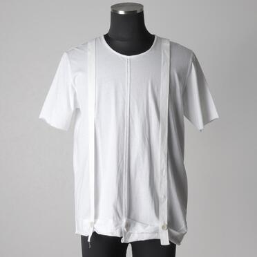 コットン天竺 サスペンダー付きTシャツ　WHITE×WHITE No.1