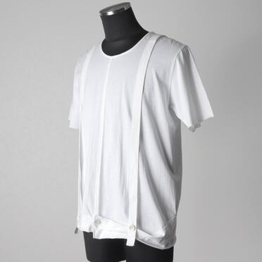 コットン天竺 サスペンダー付きTシャツ　WHITE×WHITE No.2