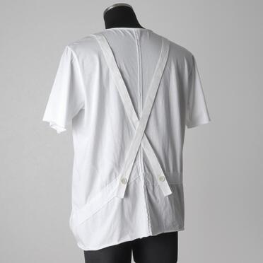 コットン天竺 サスペンダー付きTシャツ　WHITE×WHITE No.4