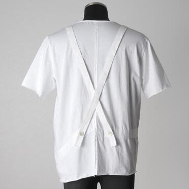 コットン天竺 サスペンダー付きTシャツ　WHITE×WHITE No.5