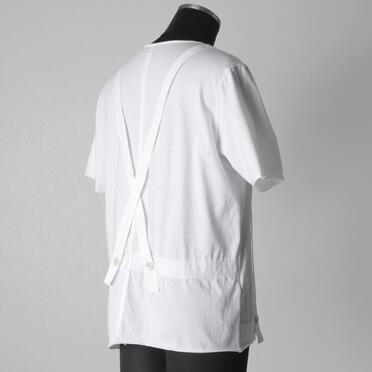 コットン天竺 サスペンダー付きTシャツ　WHITE×WHITE No.6