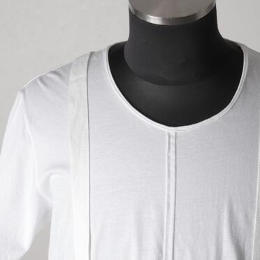 コットン天竺 サスペンダー付きTシャツ　WHITE×WHITE No.7
