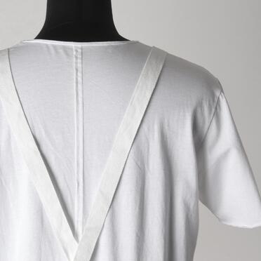 コットン天竺 サスペンダー付きTシャツ　WHITE×WHITE No.9