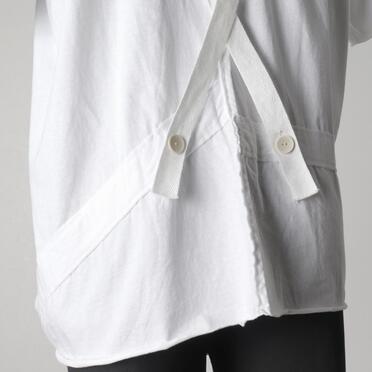 コットン天竺 サスペンダー付きTシャツ　WHITE×WHITE No.13