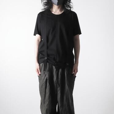 コットン天竺 サスペンダー付きTシャツ　BLACK×BLACK No.15