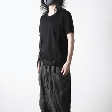 コットン天竺 サスペンダー付きTシャツ　BLACK×BLACK No.16
