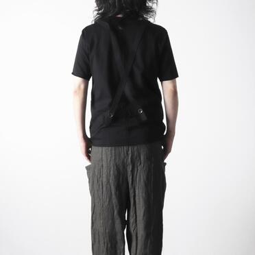 コットン天竺 サスペンダー付きTシャツ　BLACK×BLACK No.18