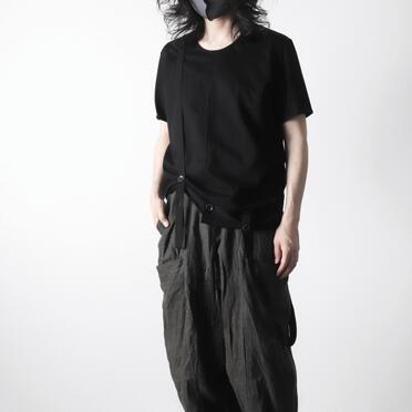 コットン天竺 サスペンダー付きTシャツ　BLACK×BLACK No.20