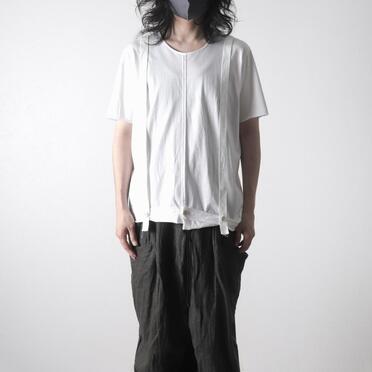 コットン天竺 サスペンダー付きTシャツ　WHITE×WHITE No.15