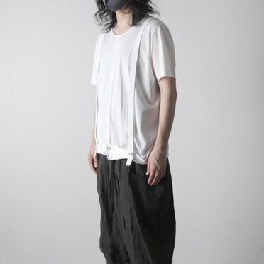 コットン天竺 サスペンダー付きTシャツ　WHITE×WHITE No.16