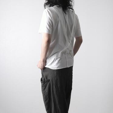 コットン天竺 サスペンダー付きTシャツ　WHITE×WHITE No.18