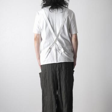 コットン天竺 サスペンダー付きTシャツ　WHITE×WHITE No.19