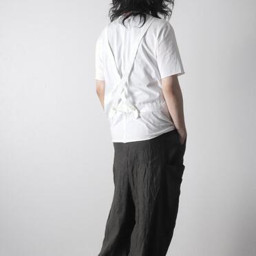 コットン天竺 サスペンダー付きTシャツ　WHITE×WHITE No.20