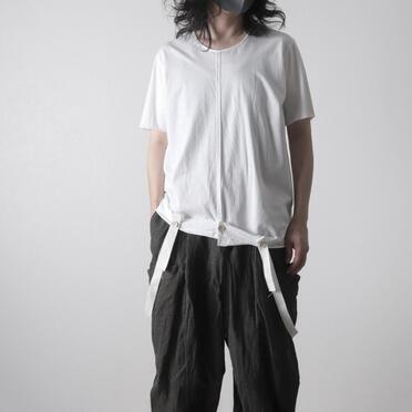 コットン天竺 サスペンダー付きTシャツ　WHITE×WHITE No.22